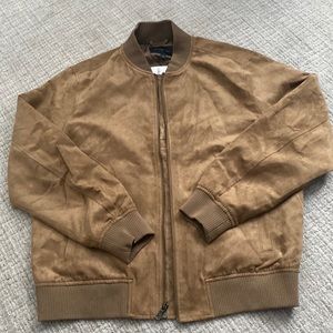 Banana Republic factory faux suede bomber jacket